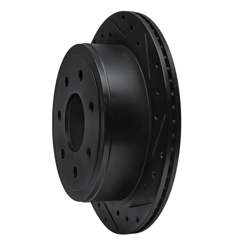 Ford F-150 Brake Rotor (1) - Rear Right - R1 Concepts - Drilled & Slotted - Black - `04-`11